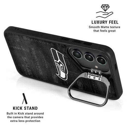 NFL Seattle Seahawks Black & White Galaxy S24 FE Kickstand Case